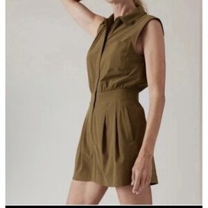 Athleta Brooklyn Romper Size 12 Olive Green Women's Size  12